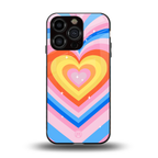 y2k rainbow hearts back phone cover | glass case for iphone 13 pro