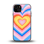 y2k rainbow hearts back phone cover | glass case for iphone 13