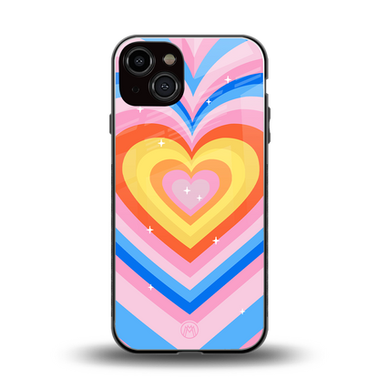 y2k rainbow hearts back phone cover | glass case for iphone 13