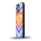 y2k rainbow hearts back phone cover | glass case for iphone 16 pro max