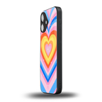 y2k rainbow hearts back phone cover | glass case for iphone 16
