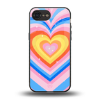 y2k rainbow hearts back phone cover | glass case for iphone 16e