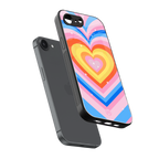 y2k rainbow hearts back phone cover | glass case for iphone 16e