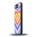 y2k rainbow hearts back phone cover | glass case for iphone 16e