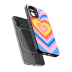 y2k rainbow hearts back phone cover | glass case for nothing phone 1