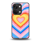 y2k rainbow hearts back phone cover | glass case for oneplus nord 3