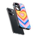 y2k rainbow hearts back phone cover | glass case for oneplus nord 3