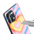 y2k rainbow hearts back phone cover | glass case for oneplus nord 3