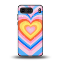 y2k rainbow hearts back phone cover | glass case for oneplus nord 4