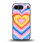 y2k rainbow hearts back phone cover | glass case for oneplus nord 4