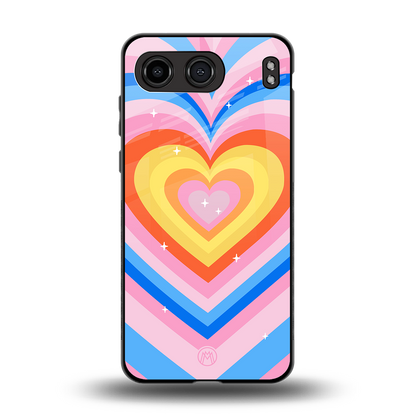 y2k rainbow hearts back phone cover | glass case for oneplus nord 4