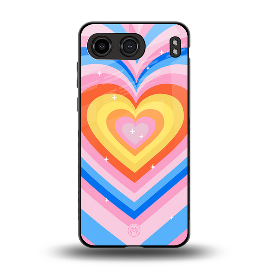 y2k rainbow hearts back phone cover | glass case for oneplus nord 4