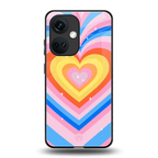 y2k rainbow hearts back phone cover | glass case for oneplus nord ce 3