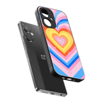y2k rainbow hearts back phone cover | glass case for oneplus nord ce 3