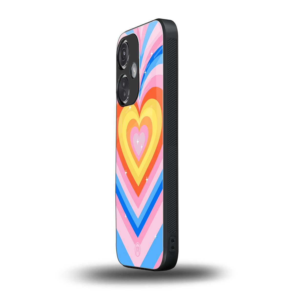y2k rainbow hearts back phone cover | glass case for oneplus nord ce 3