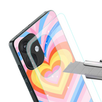 y2k rainbow hearts back phone cover | glass case for oneplus nord ce 3