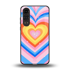 y2k rainbow hearts back phone cover | glass case for oneplus nord ce 4 lite