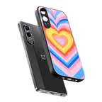 y2k rainbow hearts back phone cover | glass case for oneplus nord ce 4 lite