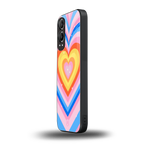 y2k rainbow hearts back phone cover | glass case for oneplus nord ce 4 lite