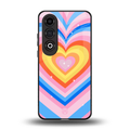 y2k rainbow hearts back phone cover | glass case for oneplus nord ce 4