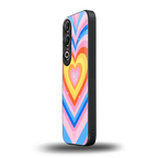 y2k rainbow hearts back phone cover | glass case for oneplus nord ce 4