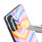 y2k rainbow hearts back phone cover | glass case for oneplus nord ce 4