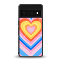 y2k rainbow hearts back phone cover | glass case for google pixel 6 pro