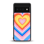 y2k rainbow hearts back phone cover | glass case for google pixel 6 pro