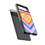 y2k rainbow hearts back phone cover | glass case for google pixel 6 pro