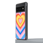 y2k rainbow hearts back phone cover | glass case for google pixel 6 pro