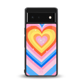 y2k rainbow hearts back phone cover | glass case for google pixel 6