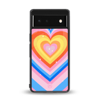 y2k rainbow hearts back phone cover | glass case for Google Pixel 6A