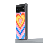 y2k rainbow hearts back phone cover | glass case for google pixel 6