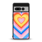 y2k rainbow hearts back phone cover | glass case for google pixel 7 pro