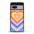 y2k rainbow hearts back phone cover | glass case for Google Pixel 7