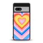 y2k rainbow hearts back phone cover | glass case for Google Pixel 7