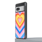 y2k rainbow hearts back phone cover | glass case for Google Pixel 7