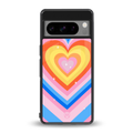 y2k rainbow hearts back phone cover | glass case for google pixel 8 pro