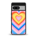 y2k rainbow hearts back phone cover | glass case for Google Pixel 8