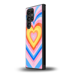 y2k rainbow hearts back phone cover | glass case for samsung galaxy s23 ultra