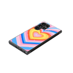 y2k rainbow hearts back phone cover | glass case for samsung galaxy s23 ultra
