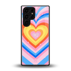 y2k rainbow hearts back phone cover | glass case for samsung galaxy s25 ultra