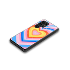 y2k rainbow hearts back phone cover | glass case for samsung galaxy s25 ultra