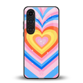 y2k rainbow hearts back phone cover | glass case for samsung galaxy s24 plus