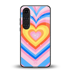 y2k rainbow hearts back phone cover | glass case for samsung galaxy s24 fe