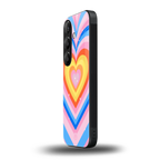 y2k rainbow hearts back phone cover | glass case for samsung galaxy s24 fe