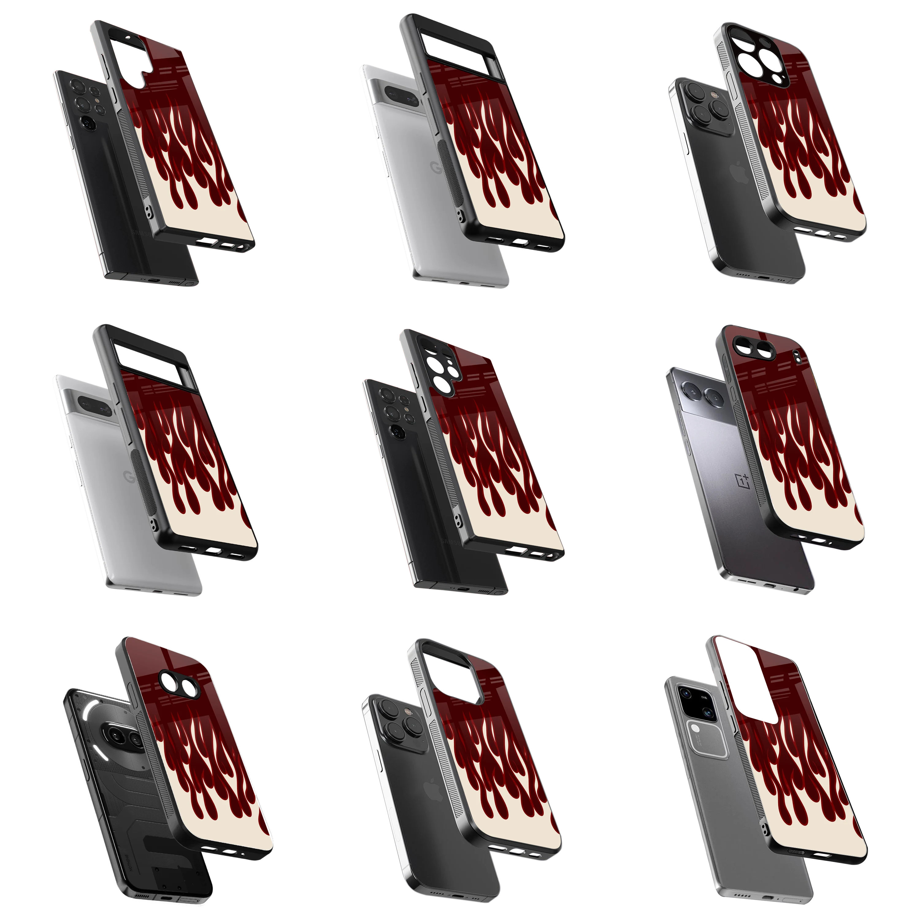 Durable Glass Back Mobile Case for iPhone, Samsung, OnePlus, Google Pixel, Redmi, Vivo, Oppo