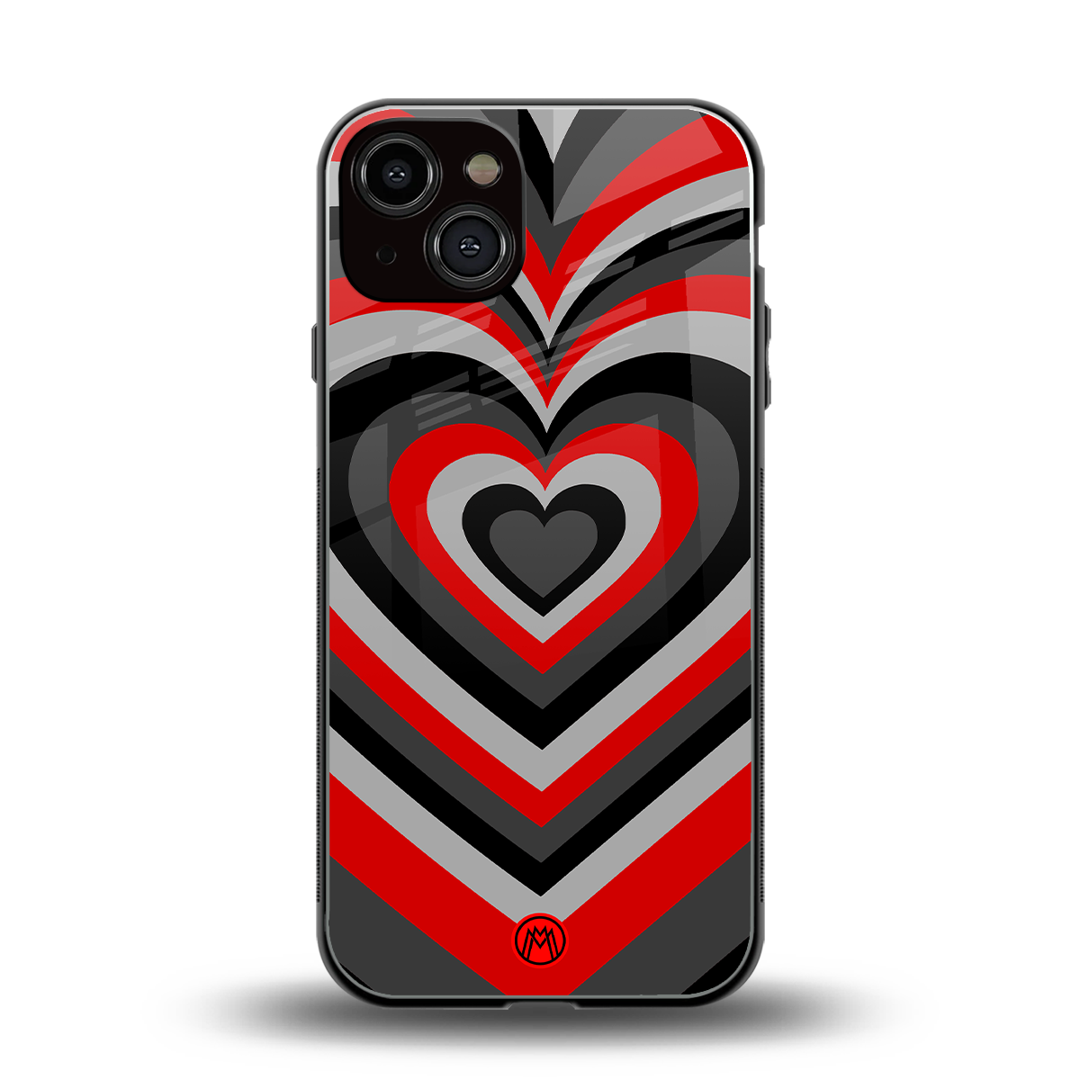 y2k red hearts lucifer edition back phone cover | glass case for iphone 13