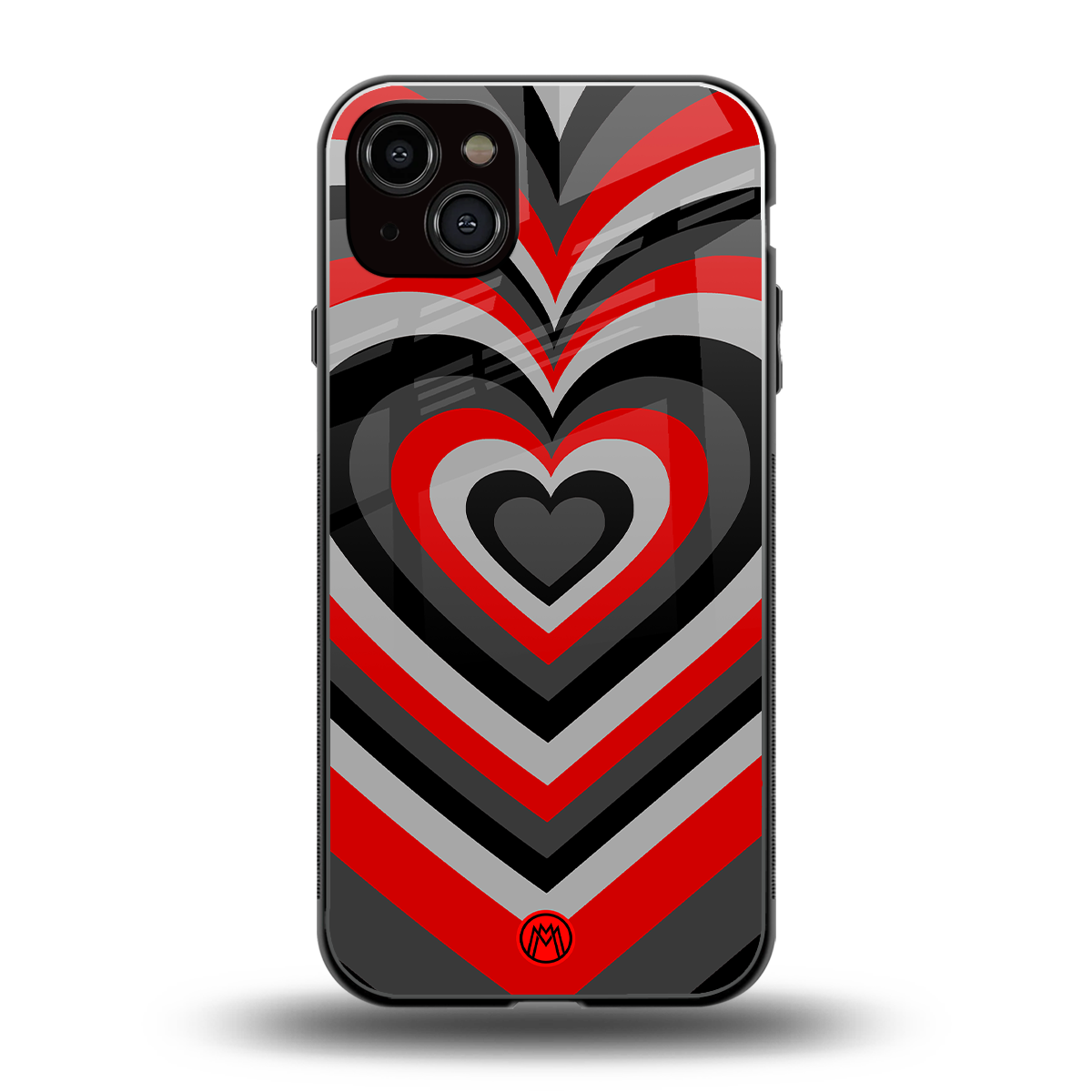 y2k red hearts lucifer edition back phone cover | glass case for iphone 14 plus