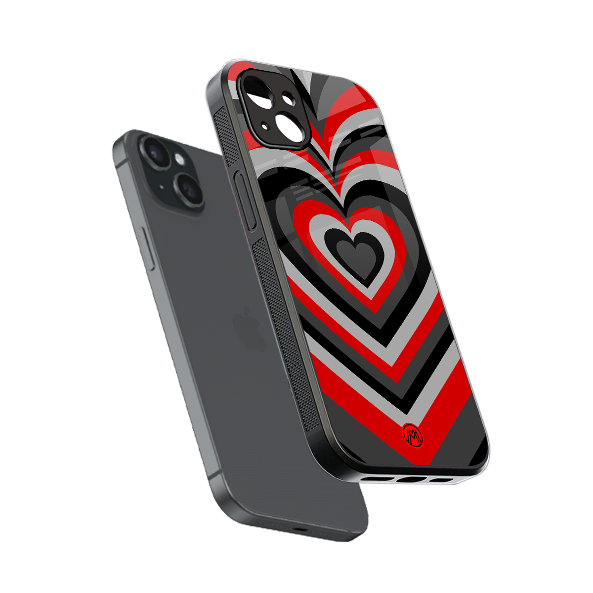 y2k red hearts lucifer edition back phone cover | glass case for iphone 15 plus